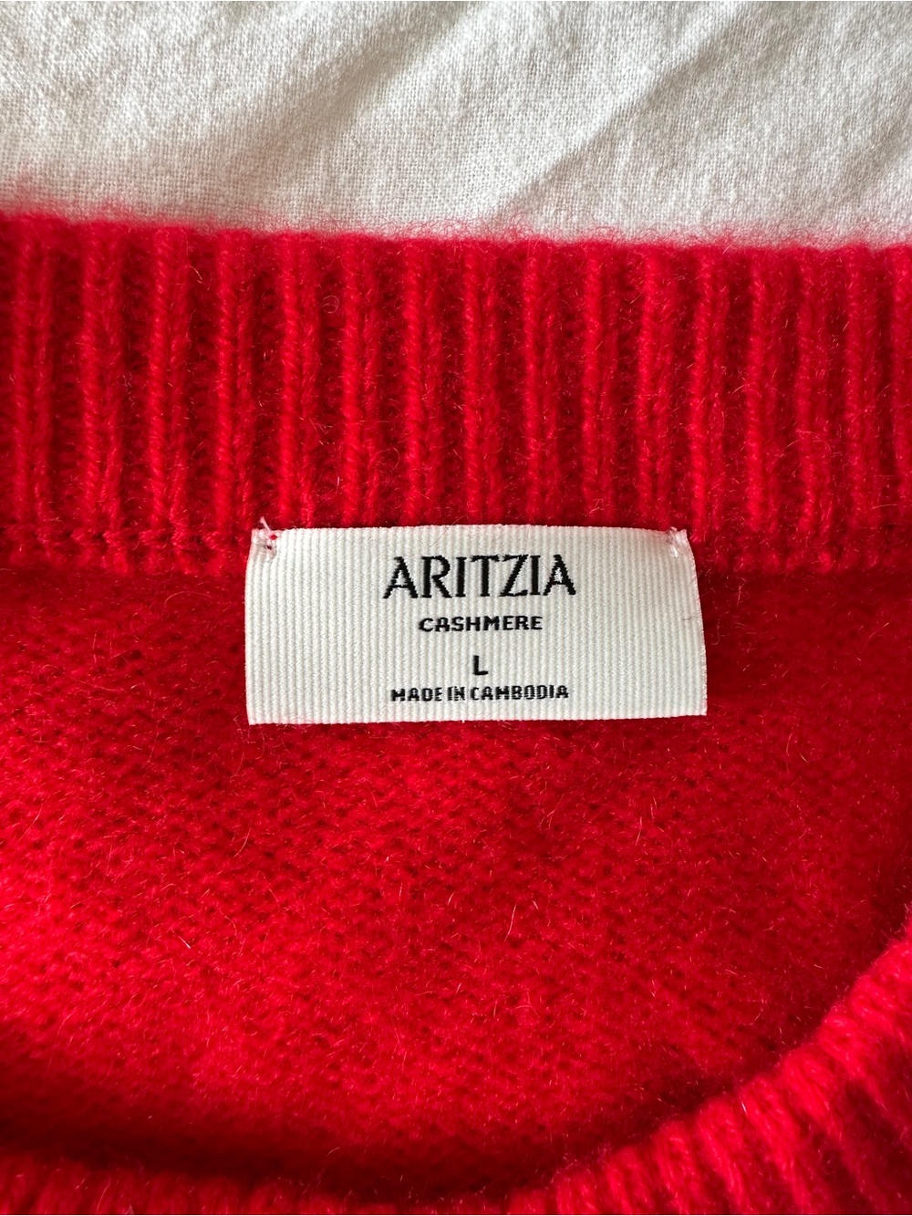 Aritzia Red Cashmere Crewneck Sweater - Picture 2 of 3